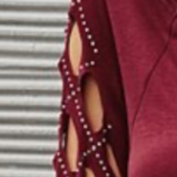 Wine Crisscross-Sleeve Zip-Front V-Neck Tunic XL - Picture 3 of 10